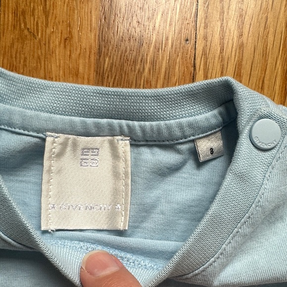 Givenchy Kids Sky Blue Tee with Yellow Logo - Picture 5 of 6